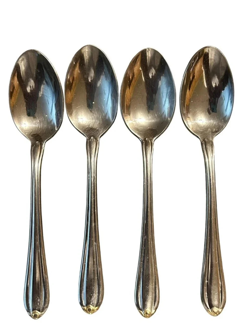 Gorham Silver Golden Melon Bud Tablespoons Stainless With Gold Accents Set Of 4